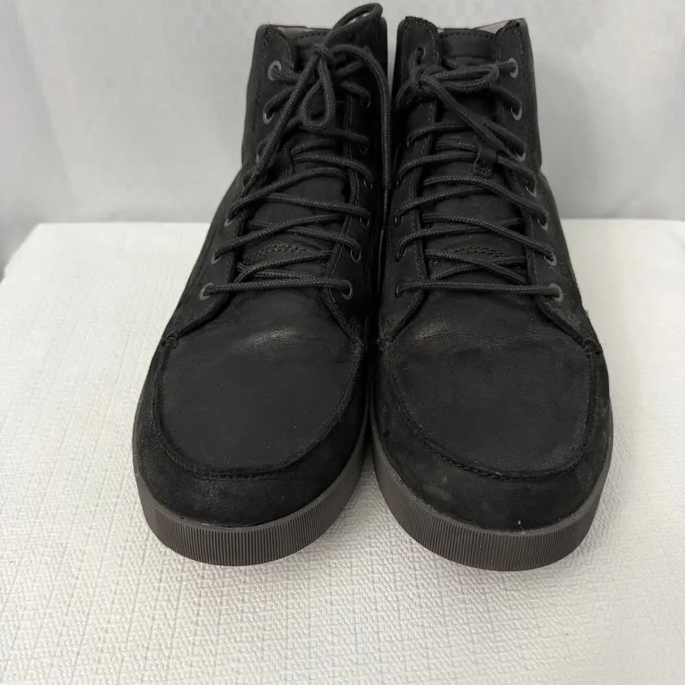 OluKai Molina Boots Men's 13 M Black Leather Ankle Chukka Lace Up
